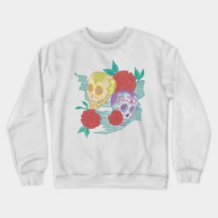 Duo Skull Flower Crewneck Sweatshirt